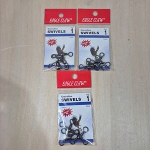 Eagle Claw Crossline Swivels Size 1 Black 3 Packs Swivels 01062-001
